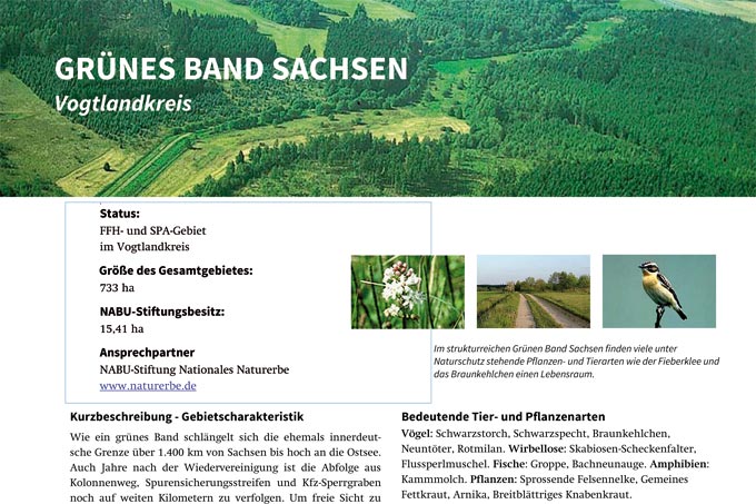 Steckbrief Grünes Band Sachsen